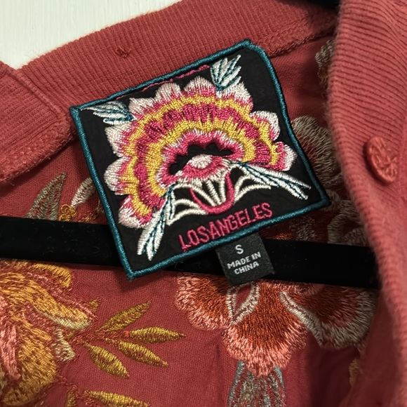 Johnny Was ANANKE BUTTON NECK LONG SLEEVE TEE, Small - FLAWED - Boho Style Tee - Picture 7 of 7